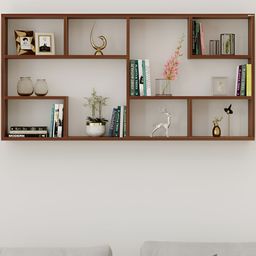 bluewud Petree Brown Wooden Basic Wall Shelf-16