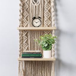 Decazone Beige Cotton Rope Bohemian Wall Shelf-image-88
