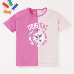 Ed-a-Mamma Girls Typography Printed Extended Sleeves Cotton T-shirt-image-81