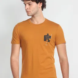 Flying Machine Graphic Printed Pure Cotton T-shirt-picture-14