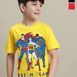 Kids Ville Boys Pack of 3 Justice League Printed Pure Cotton T-Shirt-picture-27