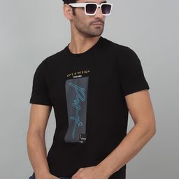 Cantabil Graphic Printed Round Neck Casual T-shirt-image-5