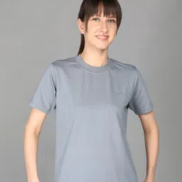 CHKOKKO Women Loose Fit Terry Cotton T-shirt-image-27