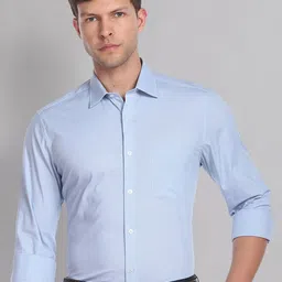 AD By Arvind Micro Check Everlast Press Dobby Formal Shirt-picture-11