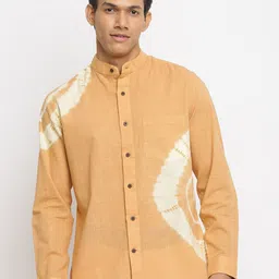 Fabindia Men Orange Slim Fit Casual Shirt-image-91