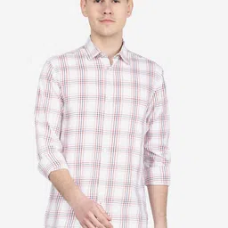 JADE BLUE Men Slim Fit Checked Cotton Casual Shirt-image-90