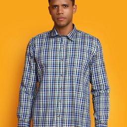 V-Mart Tartan Checked Casual Twill Cotton Shirt-image-89