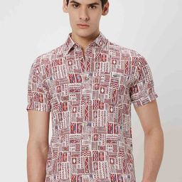 Mufti Trim Slim Fit Abstract Printed Casual Shirt-image-61