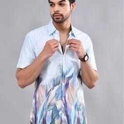 DEZANO Smart Slim Fit Abstract Printed Cotton Casual Shirt-image-22