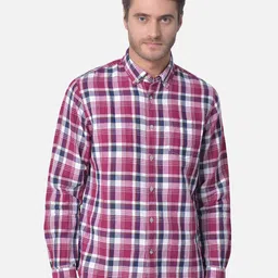 Woods Men Red Classic Tartan Checks Casual Shirt-image-66