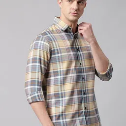 Dennis Lingo Slim Fit Tartan Checked Casual Shirt-image-30