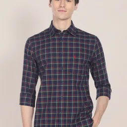 U.S. Polo Assn. Men Cotton Tartan Checks Checked Casual Shirt-picture-20