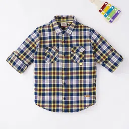 Ed-a-Mamma Boys Blue Tartan Checked Casual Shirt-picture-9