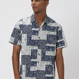 Mufti Printed Trim Slim Fit Casual Shirt-image-51