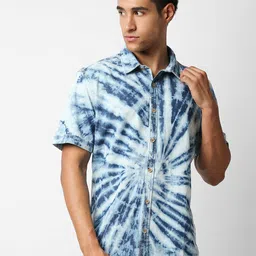 Pepe Jeans Men Blue Printed Cotton Casual Shirt-image-95