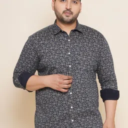 John Pride Plus Size Ethnic Motifs Printed Pure Cotton Casual Shirt-image-73