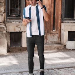 Campus Sutra Men White & Blue Striped Casual Shirt-image-18