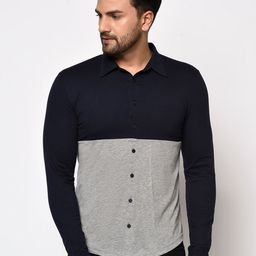 GLITO Colourblocked Cotton Casual Shirt-image-57