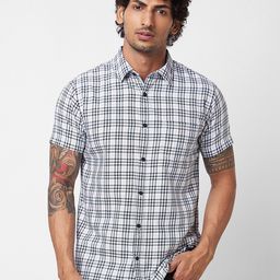 SPYKAR Spread Collar Long Sleeves Cotton Checked Casual Shirt-image-62