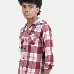 BAESD Boys Opaque Checked Casual Shirt-image-10