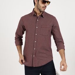 Greenfibre Men Gingham Checked Print Opaque Casual Shirt-3