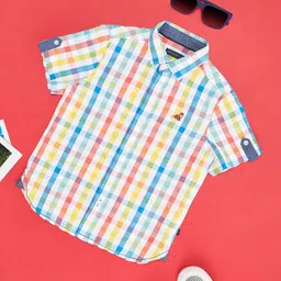 Pantaloons Junior Boys Gingham Checked Pure Cotton Casual Shirt-image-21