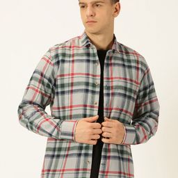 Mast & Harbour Men Classic Tartan Checks Opaque Checked Casual Shirt-picture-37