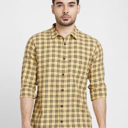 SPYKAR Classic Slim Fit Tartan Checked Casual Cotton Shirt-image-83