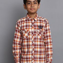 V-Mart Boys Tartan Checks Twill Cotton Casual Shirt-image-74