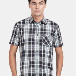 t-base Tartan Checks Cotton Casual Shirt-image-6