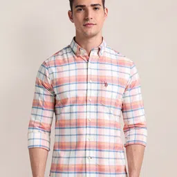 U.S. Polo Assn. Tartan Checks Cotton Regular Fit Opaque Casual Shirt-picture-34