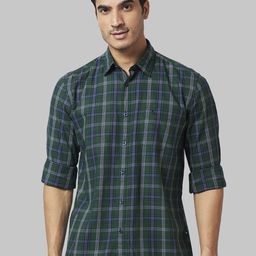 Parx Men Slim Fit Opaque Checked Spread Collar Casual Shirt-image-69