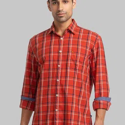 Parx Slim Fit Tartan Checked Cotton Casual Shirt-image-59
