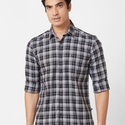 Parx Slim Fit Tartan Checks Cotton Casual Shirt-image-91