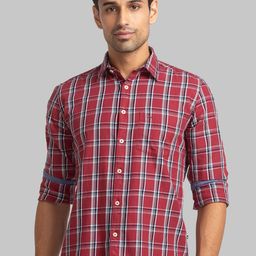 Parx Slim Fit Tartan Checks Cotton Casual Shirt-image-99