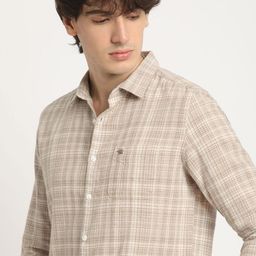THE BEAR HOUSE Men's Checkered Slim Fit Casual Shit-image-46