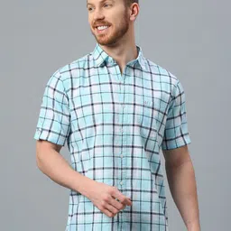 Klub Fox Men Slim Fit Opaque Checked Casual Shirt-picture-27