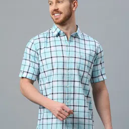 Klub Fox Men Slim Fit Opaque Checked Casual Shirt-picture-4