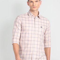 Arrow Sport Slim Fit Checked Pure Cotton Casual Shirt-picture-36