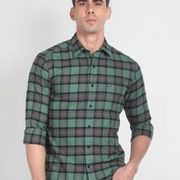 Arrow Sport Slim Fit Checked Twill Weave Pure Cotton Casual Shirt-image-27