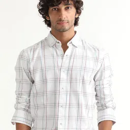 RARE RABBIT Men Lome Regular Fit Tartan Checked Cotton Shirt-image-34