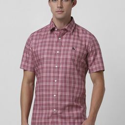 Van Heusen Sport Men Checked Short Sleeves Pure Cotton Casual Shirt-picture-31