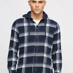 Pepe Jeans Checked Hooded Cotton Casual Shirt-image-54