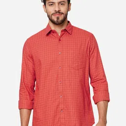 Greenfibre Checked Spread Collar Pure Cotton Casual Shirt-image-15