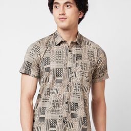 SPYKAR Abstract Opaque Printed Cotton Casual Shirt-image-49