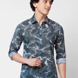 SPYKAR Abstract Printed Cotton Opaque Casual Shirt-picture-32
