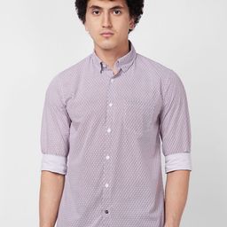SPYKAR Geometric Printed Spread Collar Long Sleeves Cotton Casual Shirt-image-54