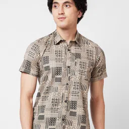 SPYKAR Abstract Opaque Printed Cotton Casual Shirt-picture-13