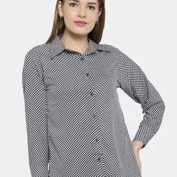Enchanted Drapes Women Black Printed Casual Shirt-image-42