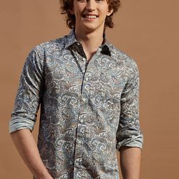 THINC Men Spread Collar Ethnic Motifs Printed Cotton Casual Shirt-image-53